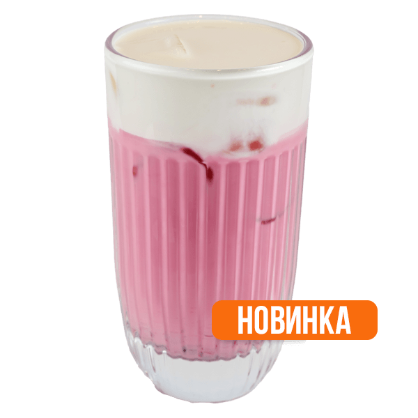 Малиновая айс-матча с сырным облаком